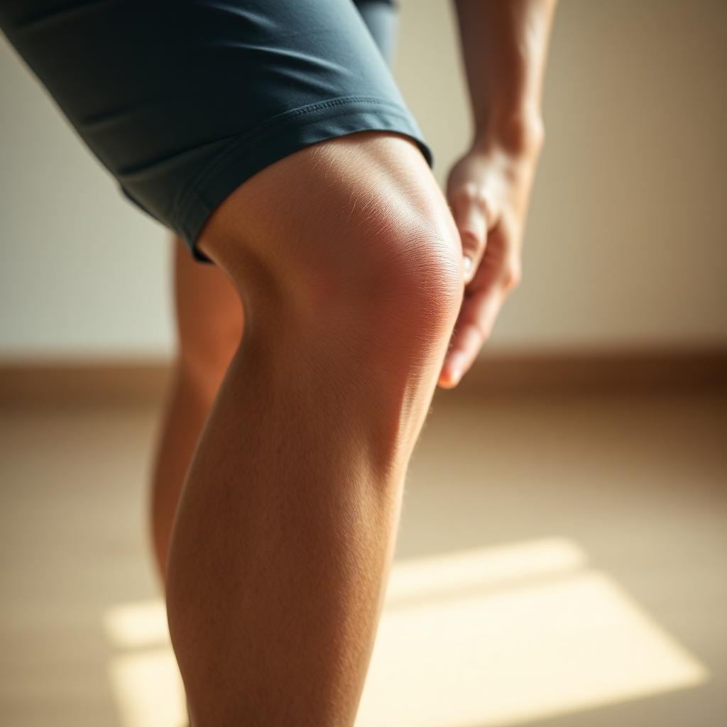 Active adult holding a painful knee