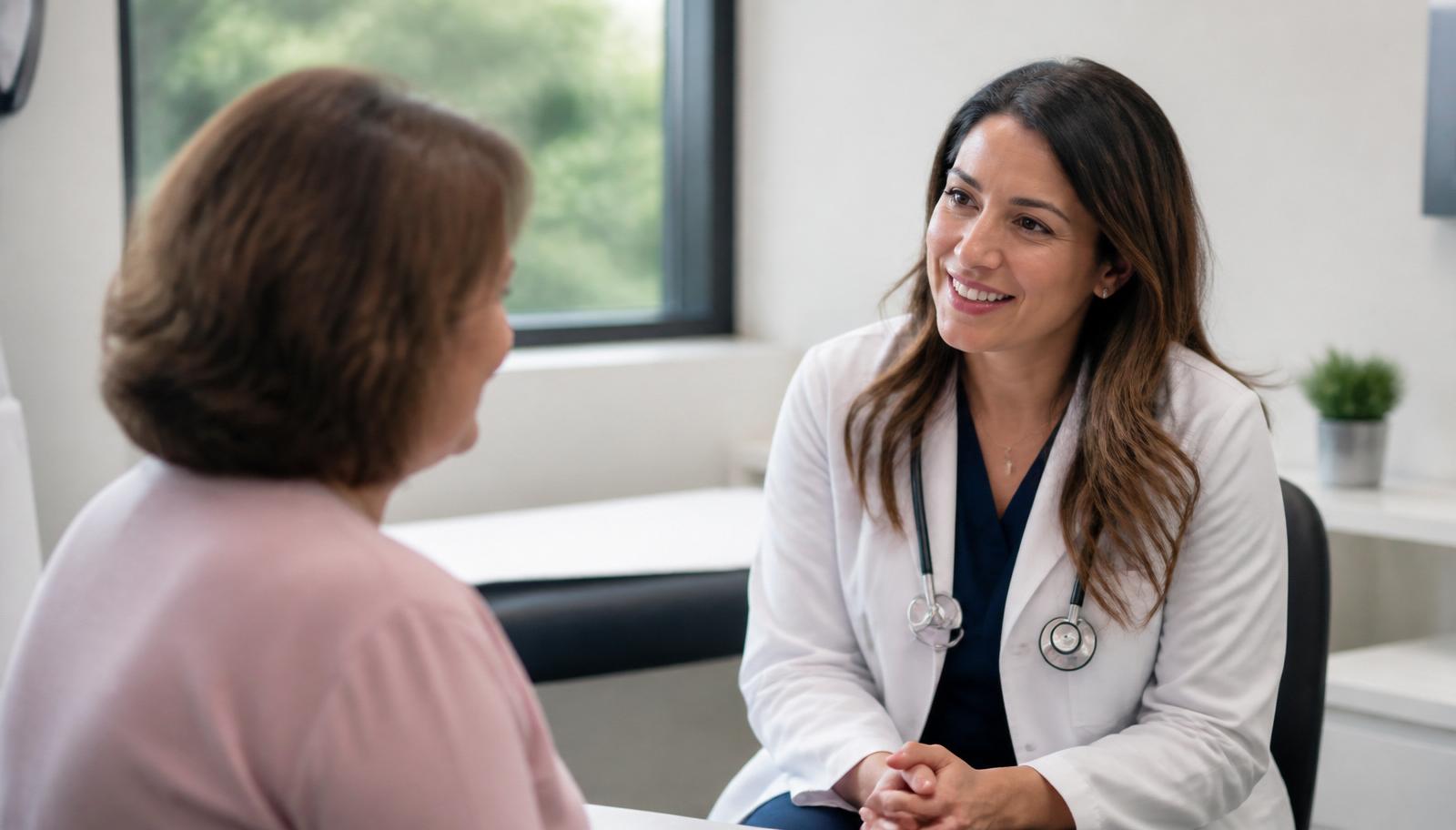 Doctor speaking with a patient during a primary care visit
