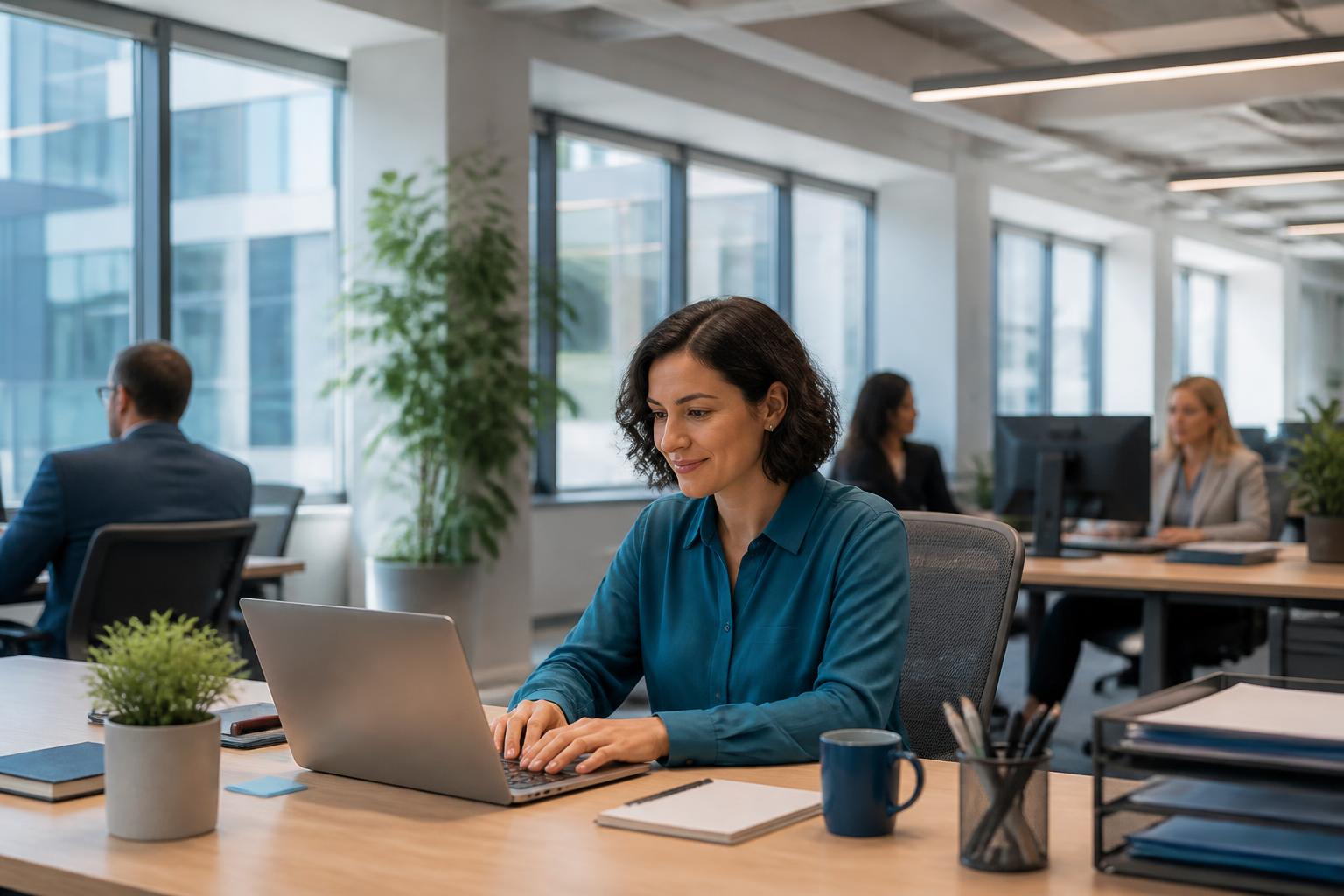 Employees working in a modern office